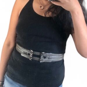 Kenneth Cole Triple Panel Leather Belt